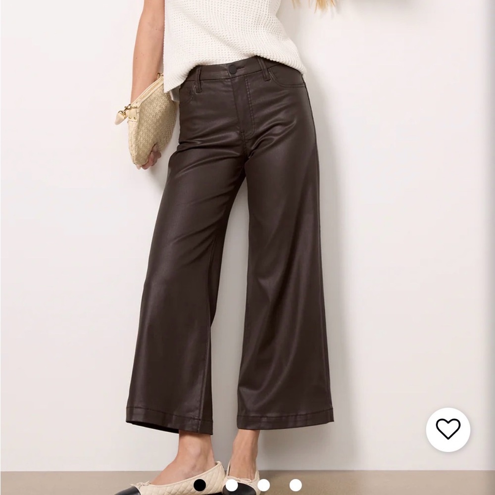 Kut from the Kloth Meg brown coated wide Jeans